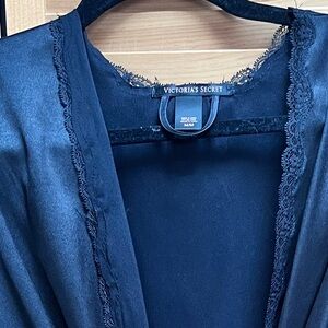 Victoria's Secret Black Satin Short Robe